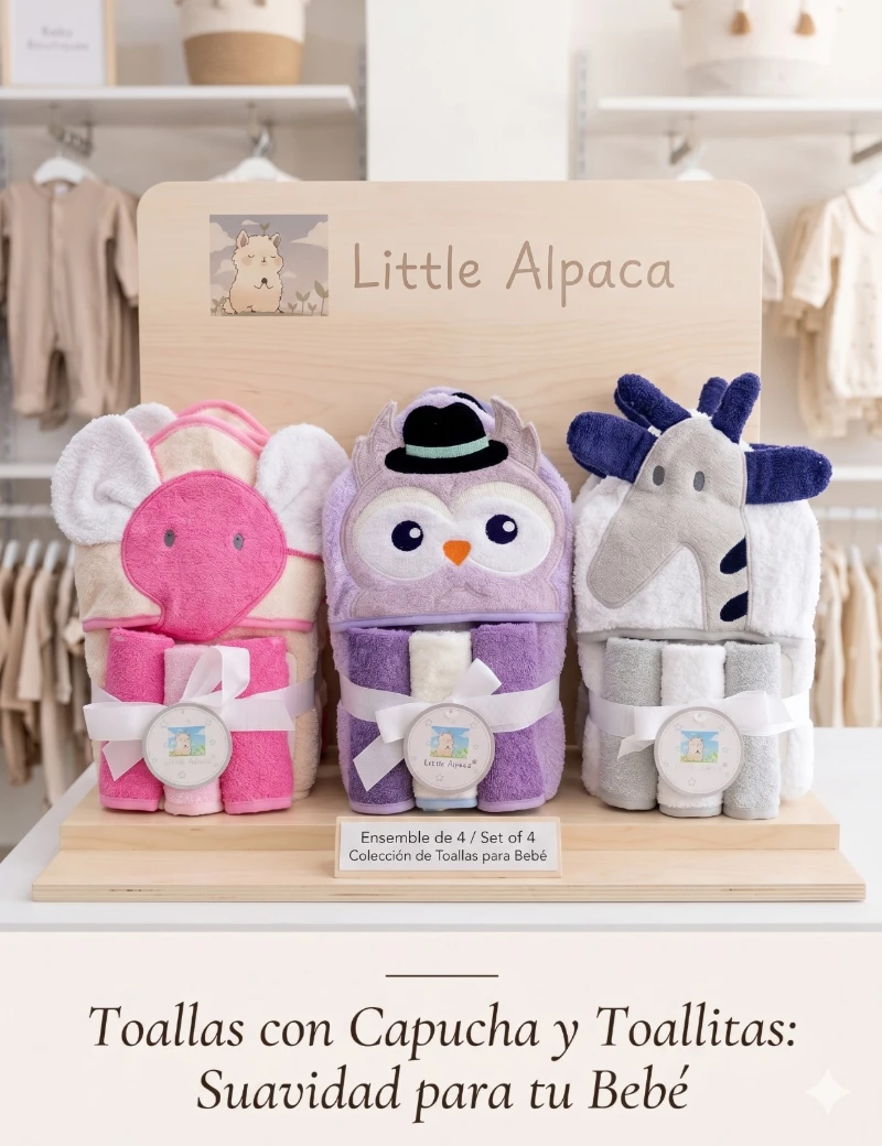 Set de Toalla con Capucha + Toallitas ✨👶🛁