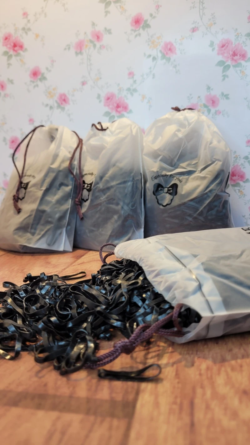Bolsa Ligas Negras para Cabello
