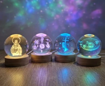 Esfera de cristal multicolor 6cm