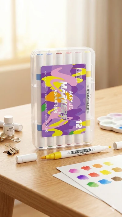 Marcadores de Vinilo Doble Punta x 12 ✨🖍️🌈