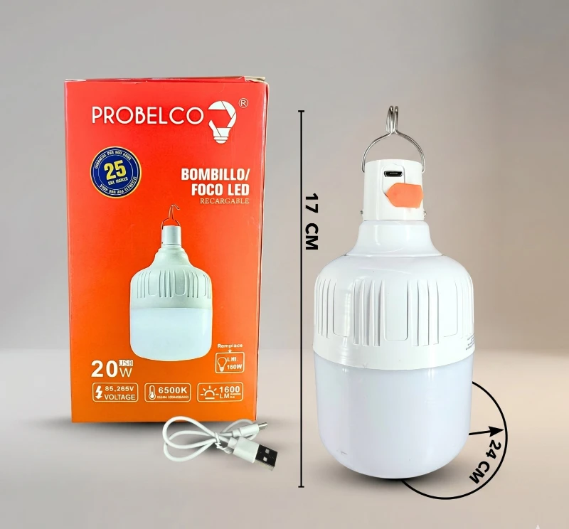 Bombillo Recargable Probelco 20W ✨💡🔋