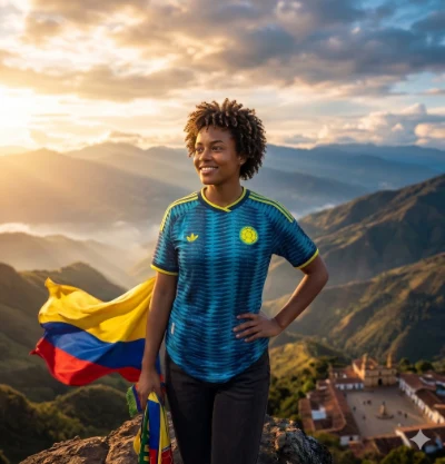Camisa De Colombia Azul  1.1 Versión  jugador