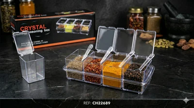 Condimentero x4 con Cucharitas ✨🧂🍱