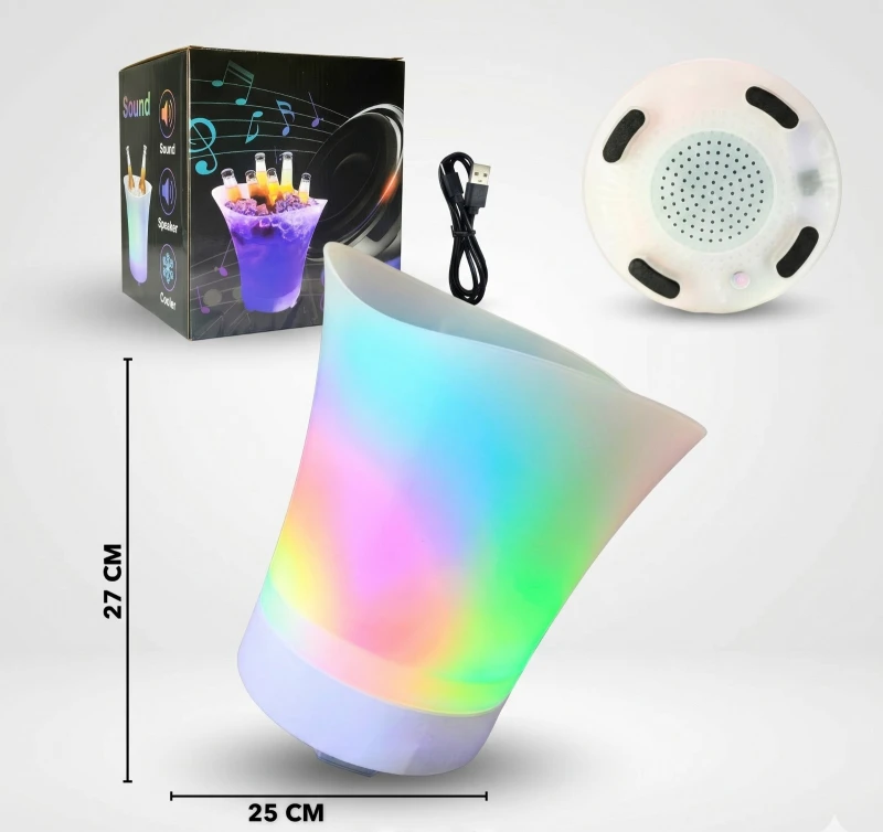 Cubeta Cervecera con Parlante + LED ✨🍻🎶