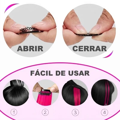 Extensión de cabello de colores