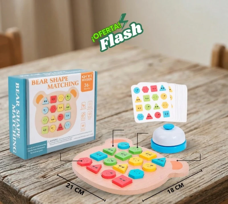 Juego Didáctico Madera con Campana ✨🧩🔔