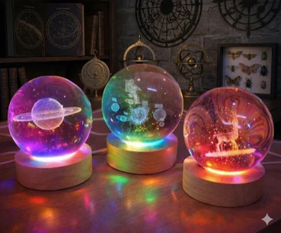Lámpara Esfera de Cristal Multicolor  ✨🔮🌈