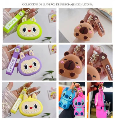 Llavero monedero  de personajes en silicona