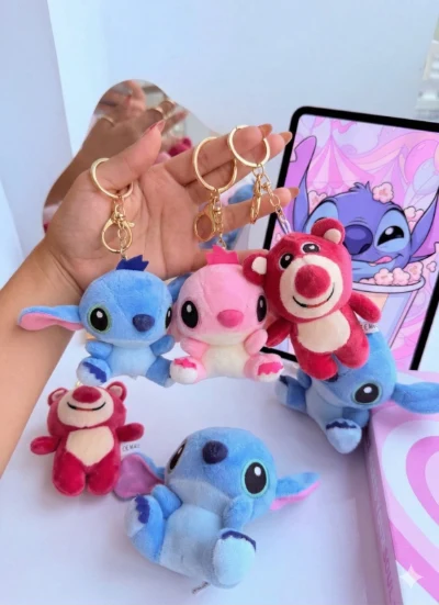 Llaveros de Peluche Stitch y Lotso ✨🧸