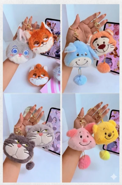 Llaveros de Peluche Zootopia, Pooh y Garfield ✨🧸