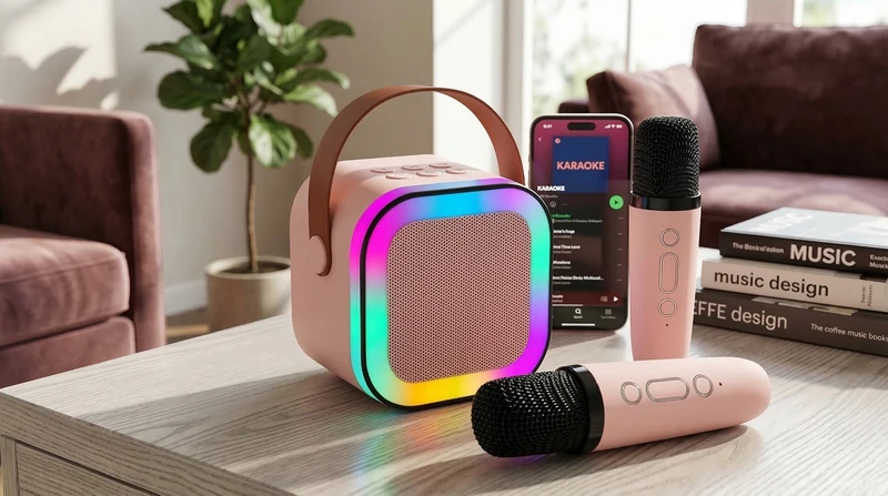 Mini Karaoke de Lujo con 2 Micrófonos ✨🔊🎤🎤