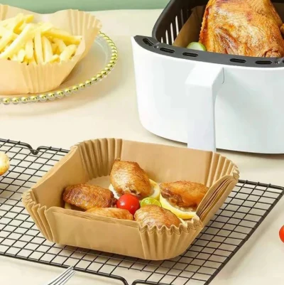 Molde cuadrado en papel para air fryer x50