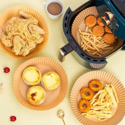 Molde redondo en papel para air fryer x50