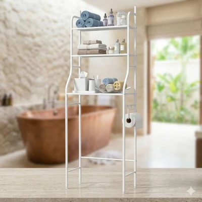 Organizador de Baño Metálico Grande  ✨🚿🤍