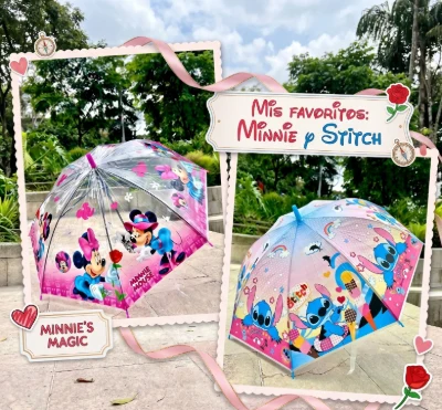 Paraguas minnie y stitch