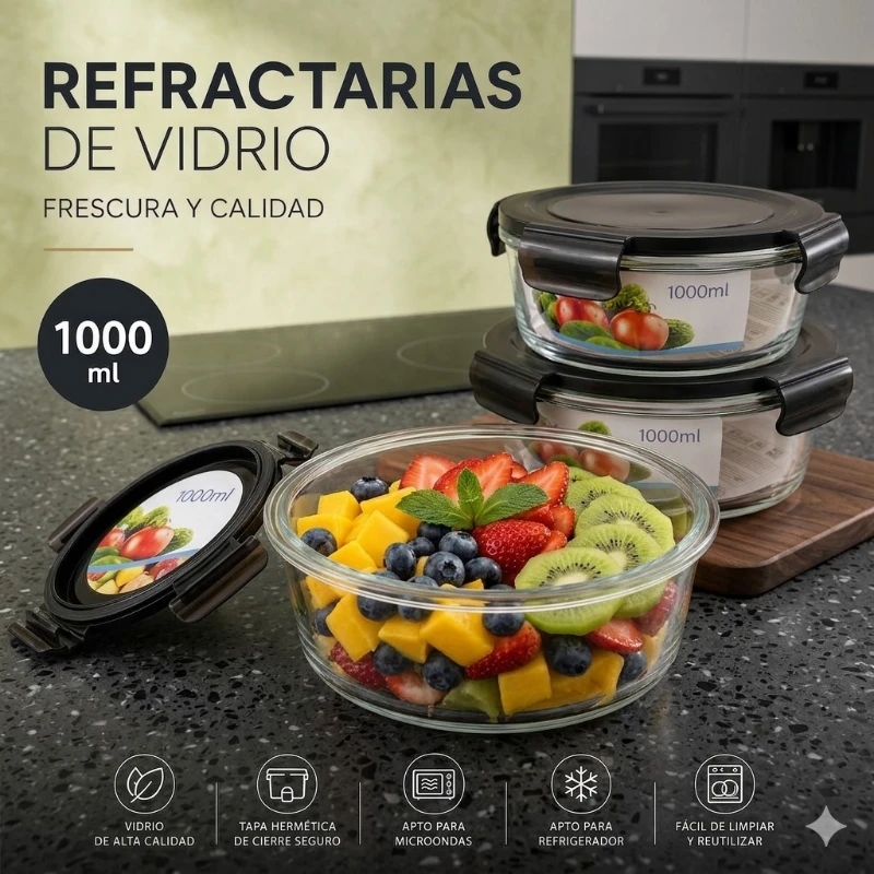 REFRACTARIA DE VIDRIO 1000ml
