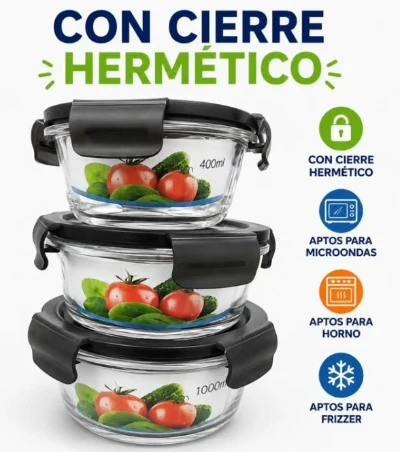 Refractaria de vidrio 650ml con tapa