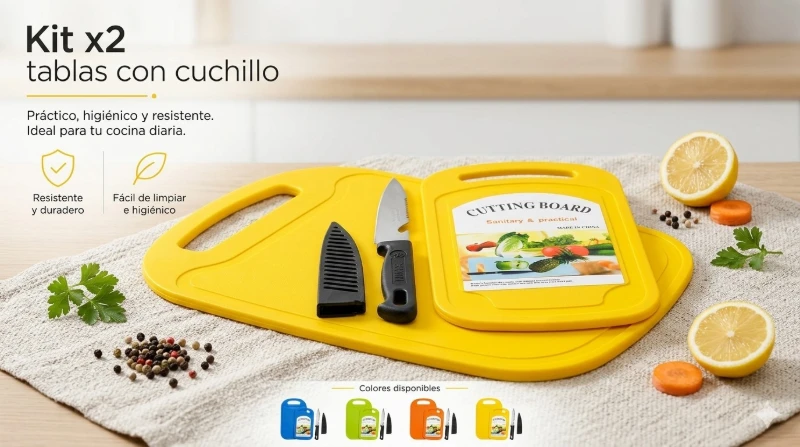 SER X2 TABLAS PARA PICAR CON CUCHILLO