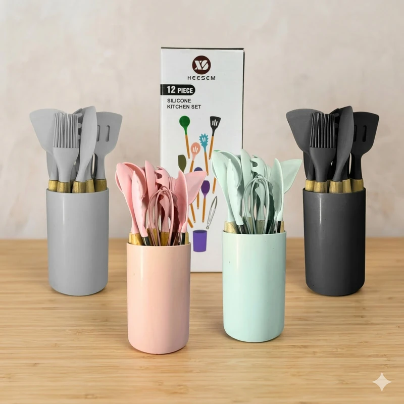 Set de 12 Utensilios de Silicona ✨🍽️🧑‍🍳