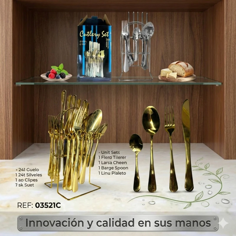 Set de Cubiertos Dorado Luxury ✨🍴