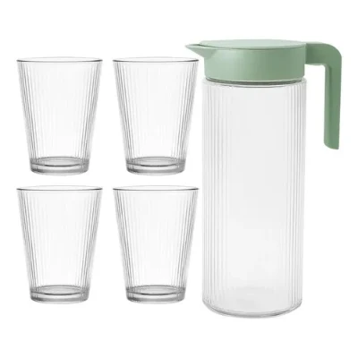 Set de jarra con 4 vasos