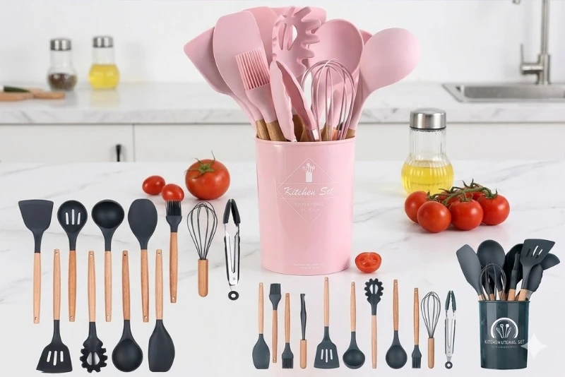 Set de Utensilios de Silicona x 12 Piezas ✨🍳