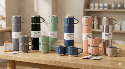 Set Termo + 3 Pocillos de Lujo ✨🥤🎁