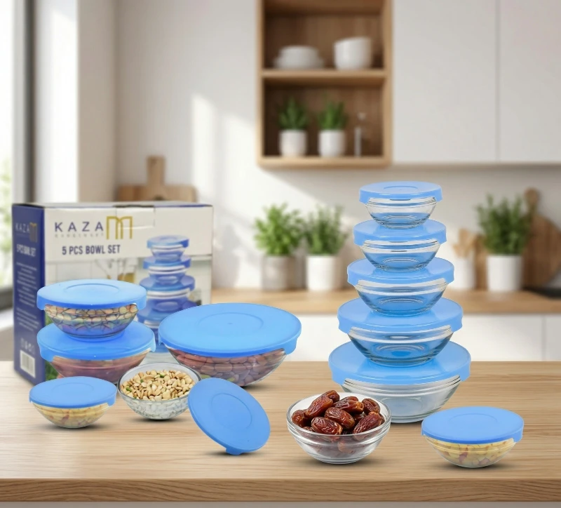 Set x5 Cocas de Vidrio Redondas KAZA ✨🥣🥗