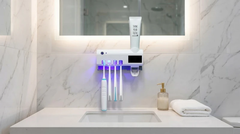 Soporte de Cepillos con Luz UV Recargable ✨🪥🦠