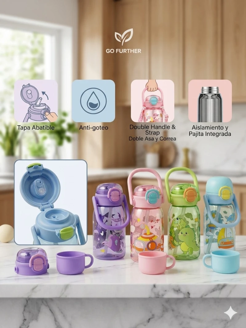 Termo Infantil con Correa ✨🥤🎒