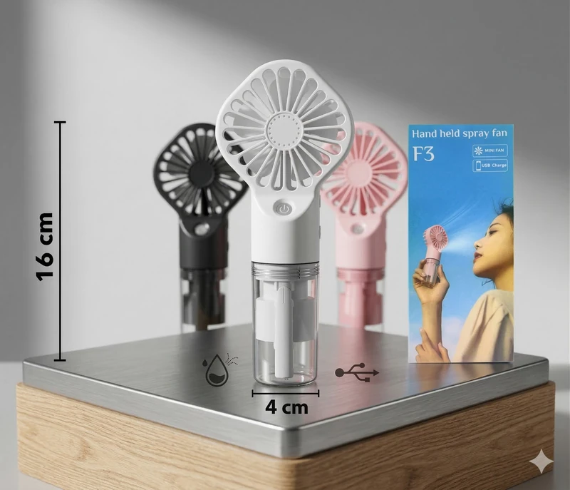 Ventilador de Mano + Humidificador F3 ✨🌬️💦