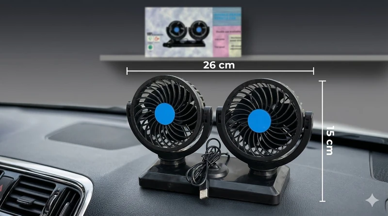 Ventilador Doble Rotable USB ✨🌬️🚗
