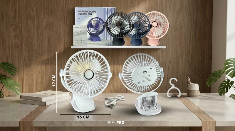 Ventilador Recargable  con Pinza ✨💨🔋