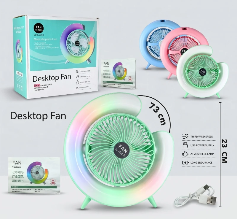 Ventilador Recargable + Luz LED ✨🌀💡