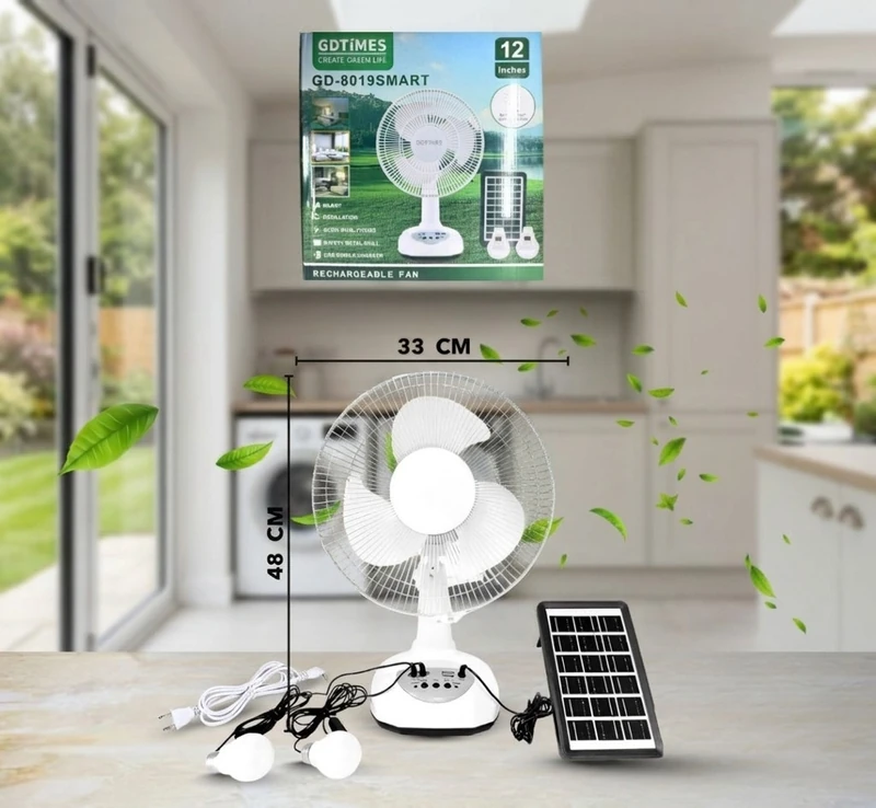 Ventilador Solar SMART 12” ✨🌬️🔋