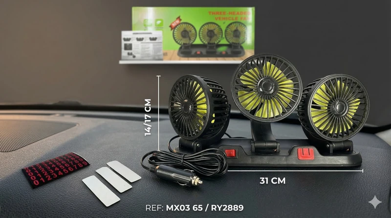 Ventilador Triple para Carro ✨🚗💨