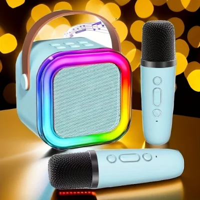 Mini karaoke con 2 micrófonos