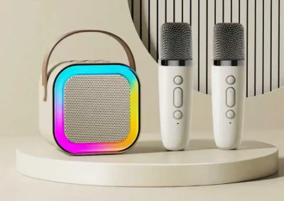 Mini karaoke con 2 micrófonos