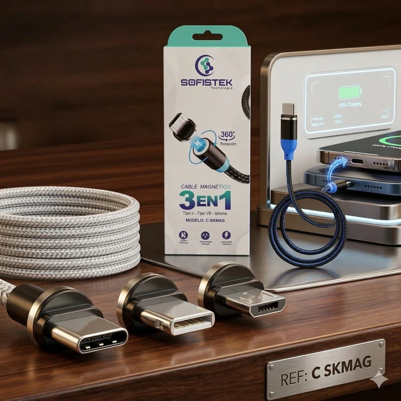 Cable Magnético 3 en 1 Carga Rápida ✨🔌🔋