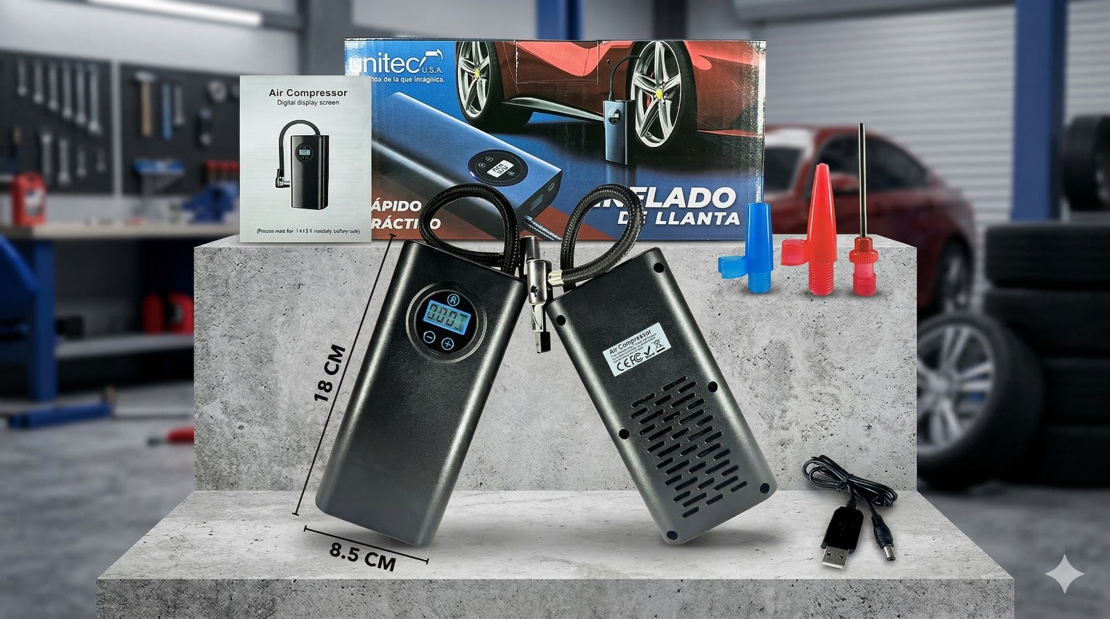 Inflador Eléctrico Recargable  ✨🛞🔋