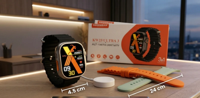 Smartwatch KW23 Ultra 3 + 3 Manillas ✨💛