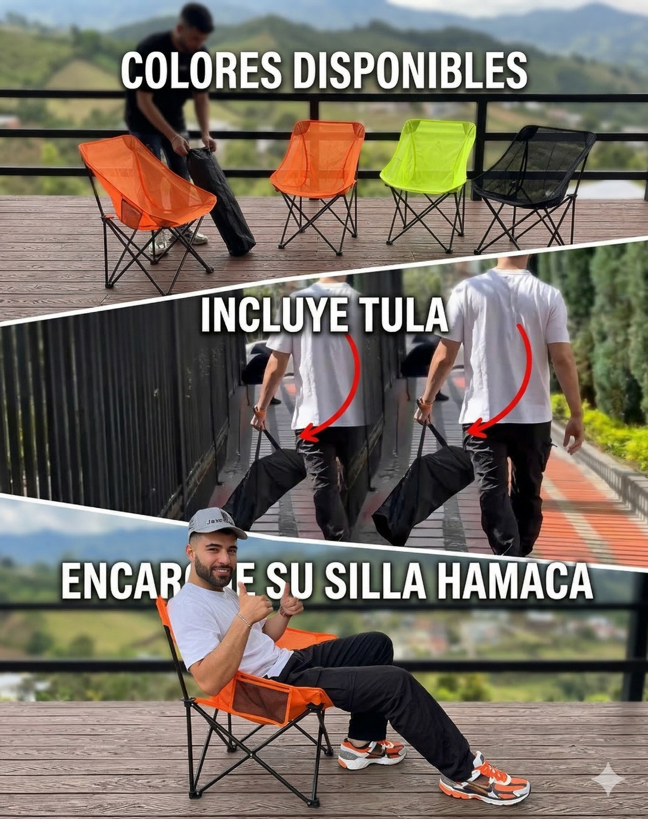 Silla Hamaca Plegable + Tula ✨🏖️🍃